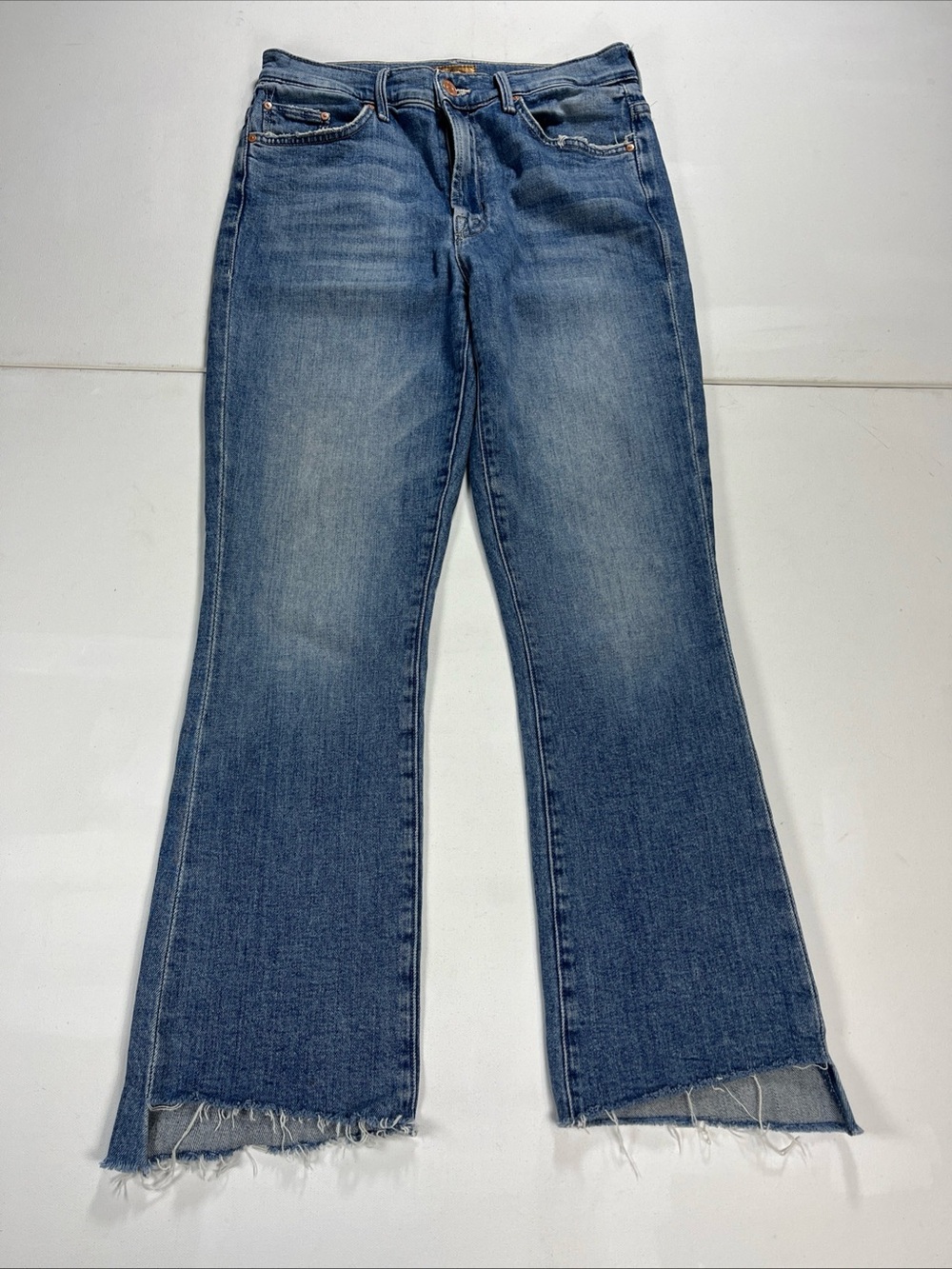 Mother Jeans Bootcut Insider Crop Step Fray Jeans Scenic Route Blue Women’s 27